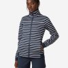 Helly Hansen W Crew Fleece Jacket 598-Navy-Stripe Clearance