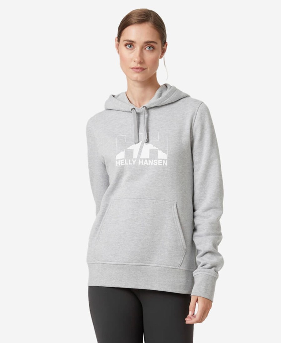 Helly Hansen W Nord Graphic Pull Over Hoodie 951-Grey-Melange Best