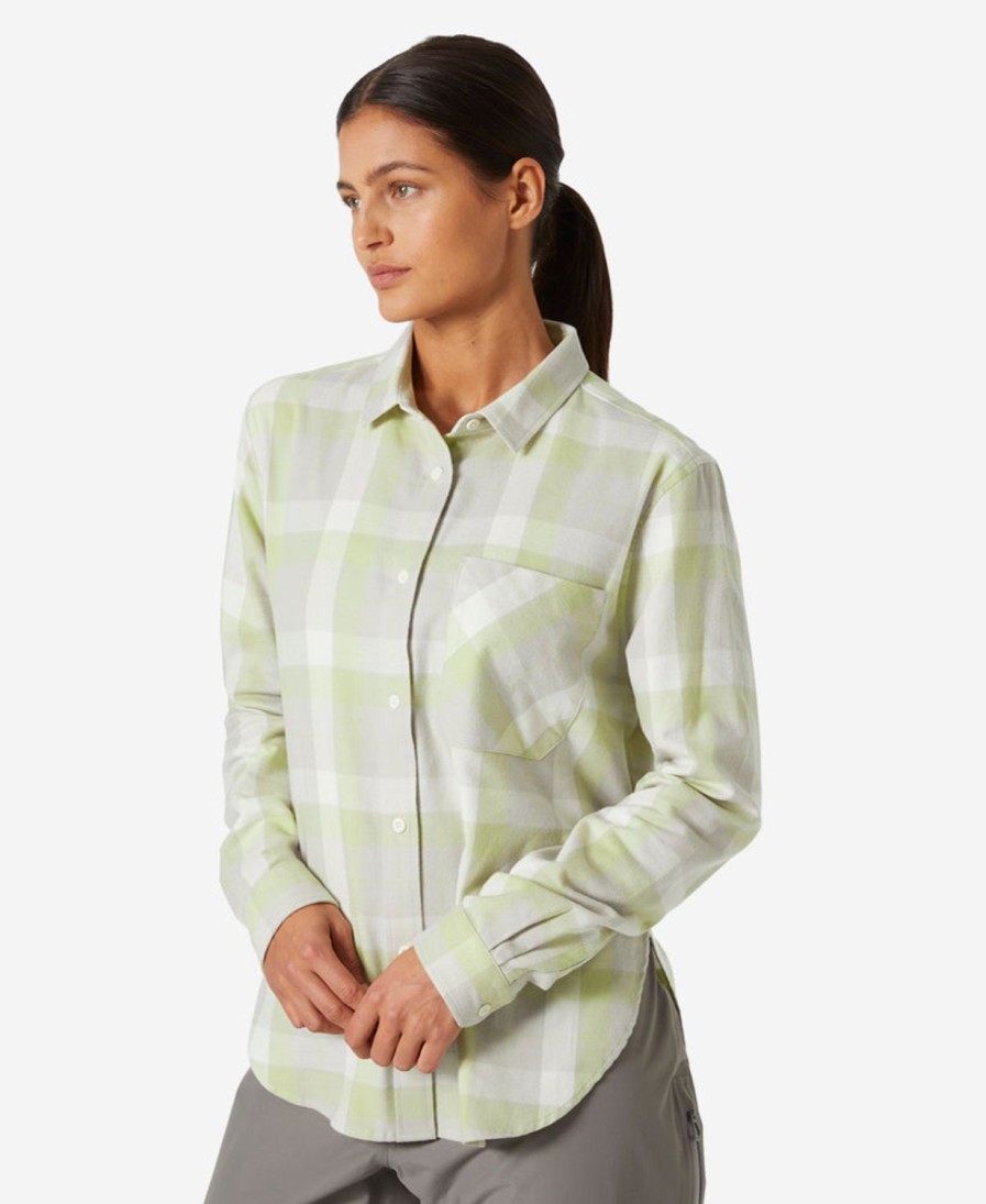 Helly Hansen W Lokka Organic Flannel Ls Shirt 498-Iced-Matcha Hot