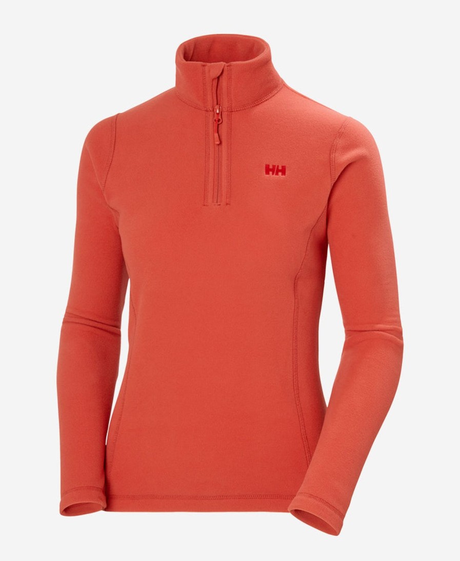 Helly Hansen W Daybreaker 1/2 Zip Fleece 101-Poppy-Red Clearance