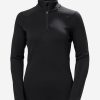 Helly Hansen W Lifa Merino Midweight 1/2 Zip 990-Black Best