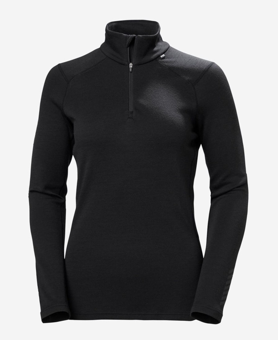 Helly Hansen W Lifa Merino Midweight 1/2 Zip 990-Black Best