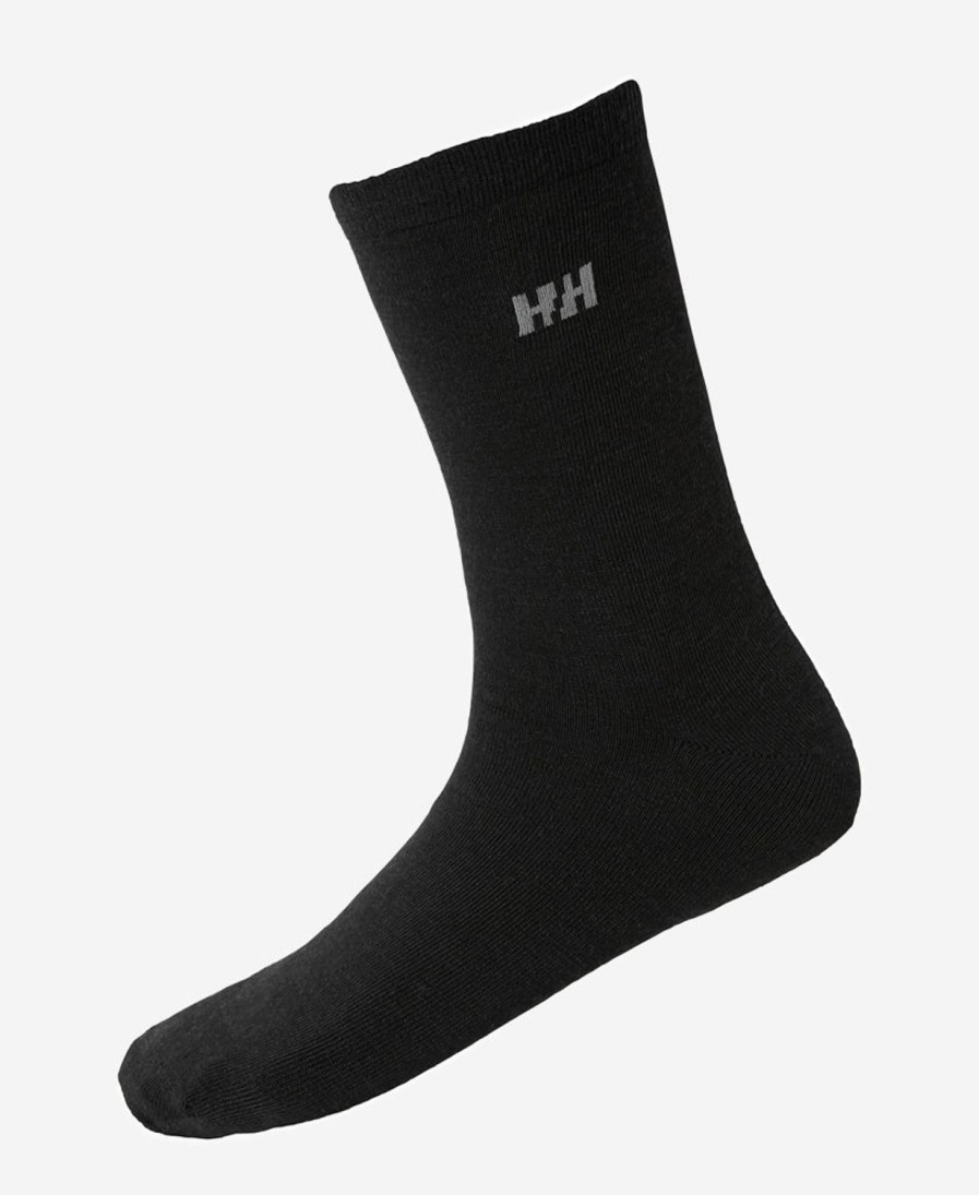 Helly Hansen Everyday Wool Sock 2Pk 990-Black Clearance