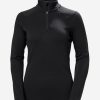 Helly Hansen W Lifa Merino Midweight 1/2 Zip 990-Black Hot