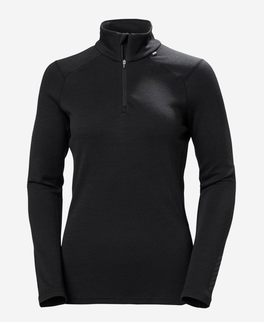 Helly Hansen W Lifa Merino Midweight 1/2 Zip 990-Black Hot